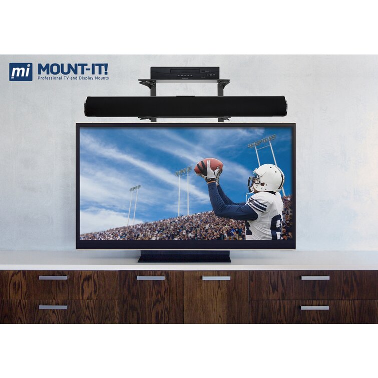 Mount-It! TV Wall Mount Shelf for Cable Box | AV | 2 Shelves | Tempered  Glass Storage Bracket
